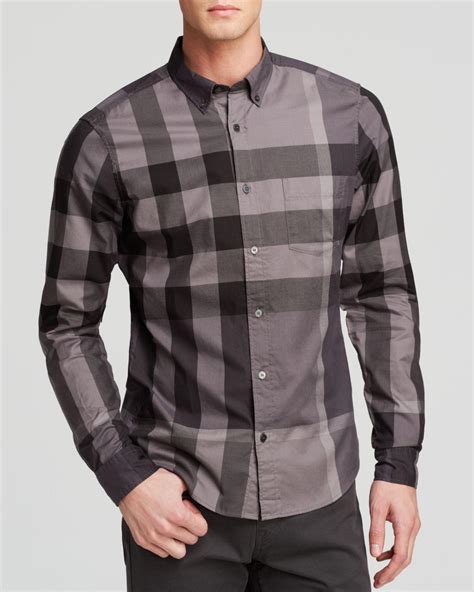 burberry gray shirt|black Burberry button up shirt.